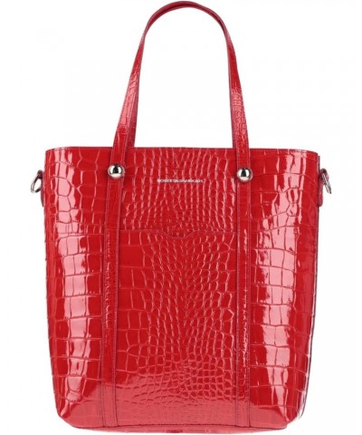 Italian Made Patent Red Crocodile Embossed Leather Large Tote $133.00 Totes