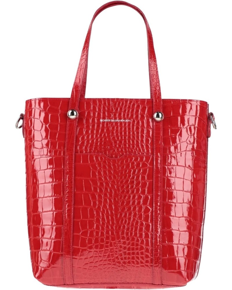 Italian Made Patent Red Crocodile Embossed Leather Large Tote $133.00 Totes