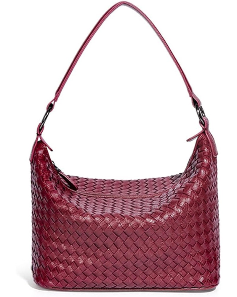 Women Woven Tote Crossbody Bag, Fashion Weave Top Handle Handbag Purse Handmade Beach Shoulder Bag Hobo Underarm Bag Red $20....