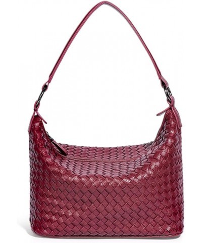 Women Woven Tote Crossbody Bag, Fashion Weave Top Handle Handbag Purse Handmade Beach Shoulder Bag Hobo Underarm Bag Red $20....