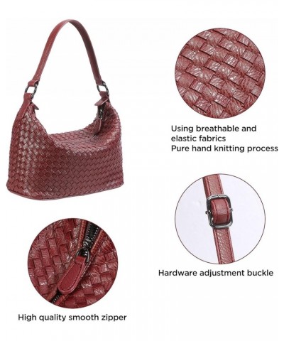 Women Woven Tote Crossbody Bag, Fashion Weave Top Handle Handbag Purse Handmade Beach Shoulder Bag Hobo Underarm Bag Red $20....