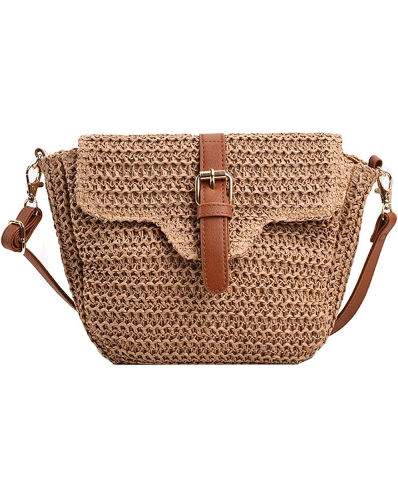 Straw Purses for Women, Summer Straw Crossbody Bag Purses Woven Straw Beach Bag for Vacation A-khaki $11.27 Crossbody Bags