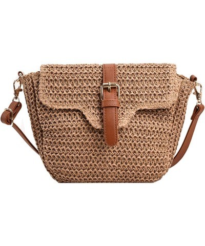 Straw Purses for Women, Summer Straw Crossbody Bag Purses Woven Straw Beach Bag for Vacation A-khaki $11.27 Crossbody Bags