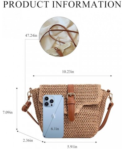 Straw Purses for Women, Summer Straw Crossbody Bag Purses Woven Straw Beach Bag for Vacation A-khaki $11.27 Crossbody Bags