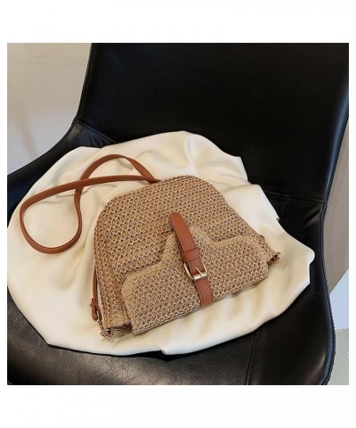 Straw Purses for Women, Summer Straw Crossbody Bag Purses Woven Straw Beach Bag for Vacation A-khaki $11.27 Crossbody Bags