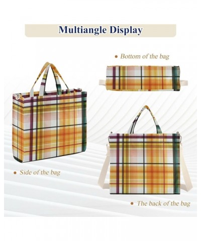 Plaid Modern Women's Tote Handbags Top Handle Satchel Shoulder Bag Crossbody Bag for Office Travel S $17.09 Totes