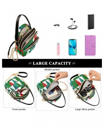 Christmas Trees Coloful Crossbody Bags for Women Small Chain Shoulder Bag Purses Hand Bag for Works Travel Gifts $15.07 Shoul...