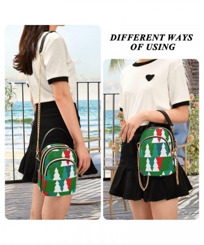 Christmas Trees Coloful Crossbody Bags for Women Small Chain Shoulder Bag Purses Hand Bag for Works Travel Gifts $15.07 Shoul...