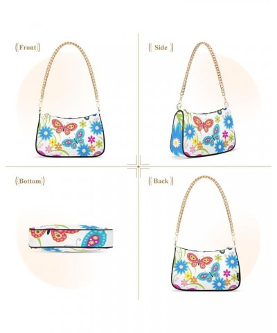 Colorful Dinosaurs Clutch with Chain, Polyester & Aluminum Alloy, Dress Purses for Evening Colored Butterflies $11.27 Handbags