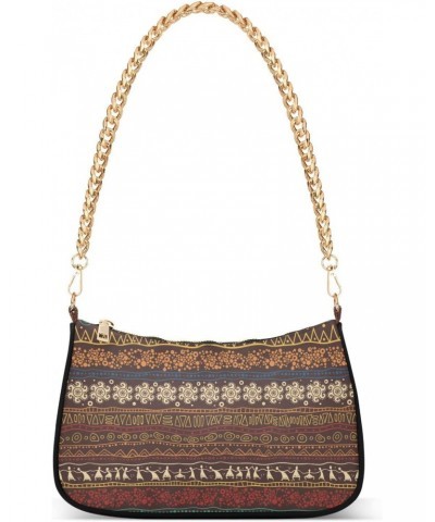 Shoulder Bags for Women, Brown African Pattern Clutch Purse Chain Bag Tote Handbag $15.04 Shoulder Bags