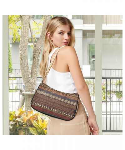 Shoulder Bags for Women, Brown African Pattern Clutch Purse Chain Bag Tote Handbag $15.04 Shoulder Bags