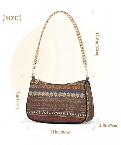 Shoulder Bags for Women, Brown African Pattern Clutch Purse Chain Bag Tote Handbag $15.04 Shoulder Bags