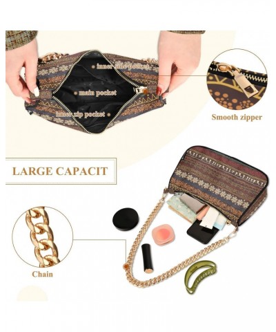 Shoulder Bags for Women, Brown African Pattern Clutch Purse Chain Bag Tote Handbag $15.04 Shoulder Bags