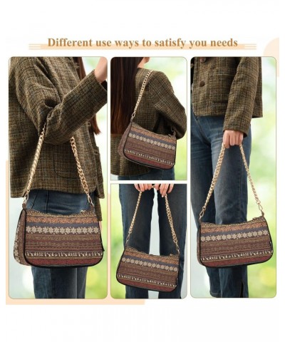 Shoulder Bags for Women, Brown African Pattern Clutch Purse Chain Bag Tote Handbag $15.04 Shoulder Bags