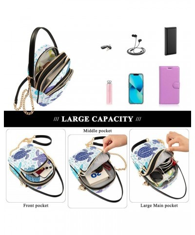 Turtles Crossbody Bags for Women Cross Body Bags Phone Bags Wallet with Chain Strap for Travel Daily Use $13.51 Crossbody Bags