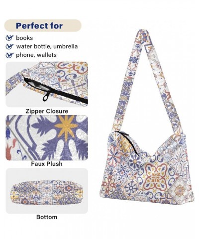 Spanish Style Shoulder Tote Bags for Women Furry Crossbody bag Hobo Handbag Purses for Travel Work College $10.08 Totes