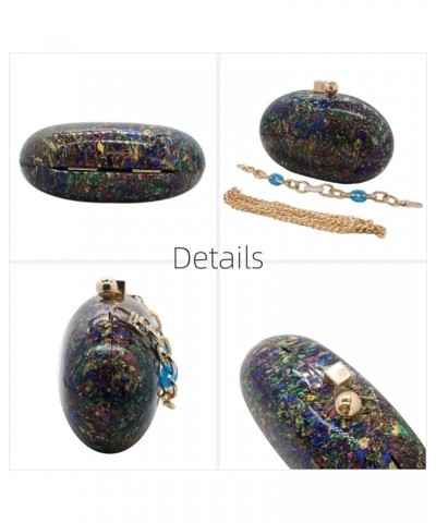 Acrylic Evening Clutch Bag for Women Shell Shape Shoulder Crossbody Bag Glitter Marble Purse Handbag Blue 1 $19.24 Evening Bags