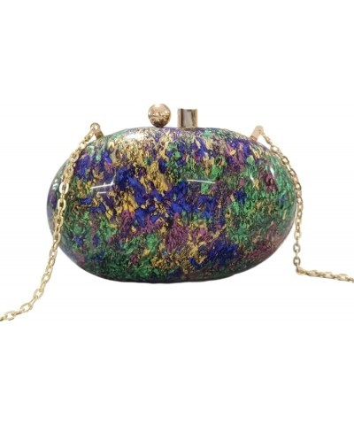 Acrylic Evening Clutch Bag for Women Shell Shape Shoulder Crossbody Bag Glitter Marble Purse Handbag Blue 1 $19.24 Evening Bags