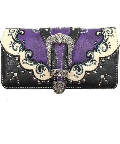 Mustang Cross Handbag Purse For Girls Women Concealed Carry Purple Wallet Only $16.90 Shoulder Bags