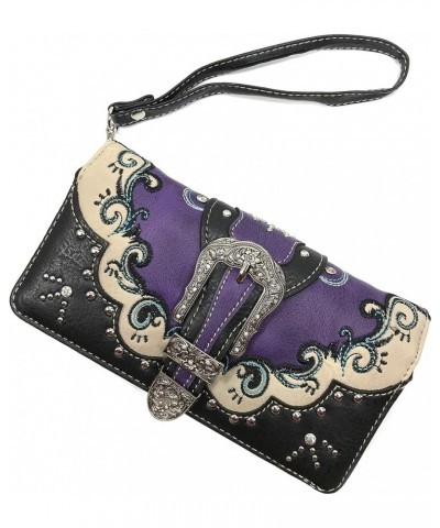 Mustang Cross Handbag Purse For Girls Women Concealed Carry Purple Wallet Only $16.90 Shoulder Bags