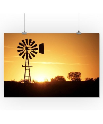 Windmill Sillhouette (16x24 Giclee Gallery Art Print, Vivid Textured Wall Decor) $19.59 Totes