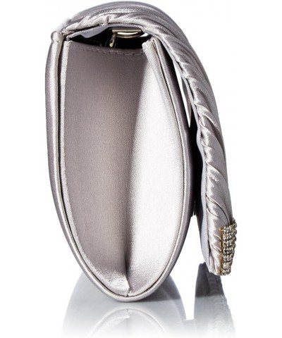 Chloe Satin Clutch Silver $17.85 Evening Bags