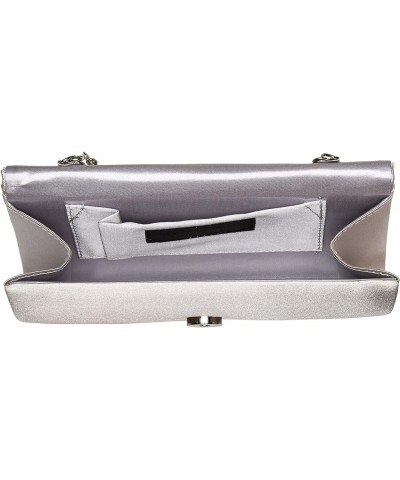 Chloe Satin Clutch Silver $17.85 Evening Bags