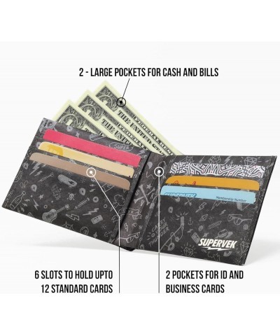 Stitched Bifold Tyvek Wallet for Men Women | Vegan Minimalist Mens Mighty Paper Slim Credit Card Wallet | Men's EDC Wallet (E...