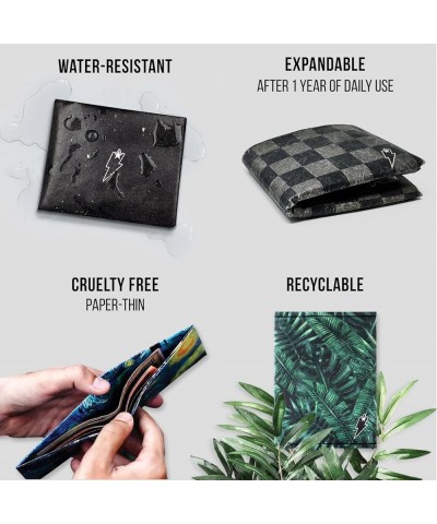 Stitched Bifold Tyvek Wallet for Men Women | Vegan Minimalist Mens Mighty Paper Slim Credit Card Wallet | Men's EDC Wallet (E...