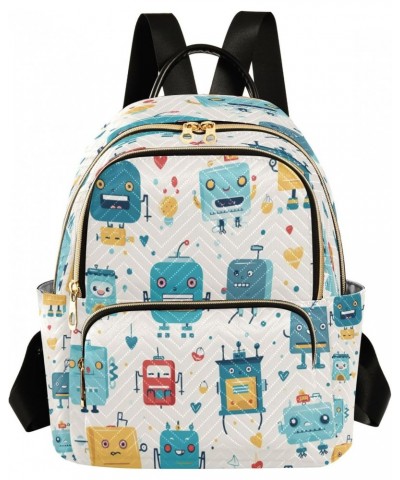 Little Robot Women Backpack Purse Travel Daypack Shoulder Bag $16.10 Backpacks