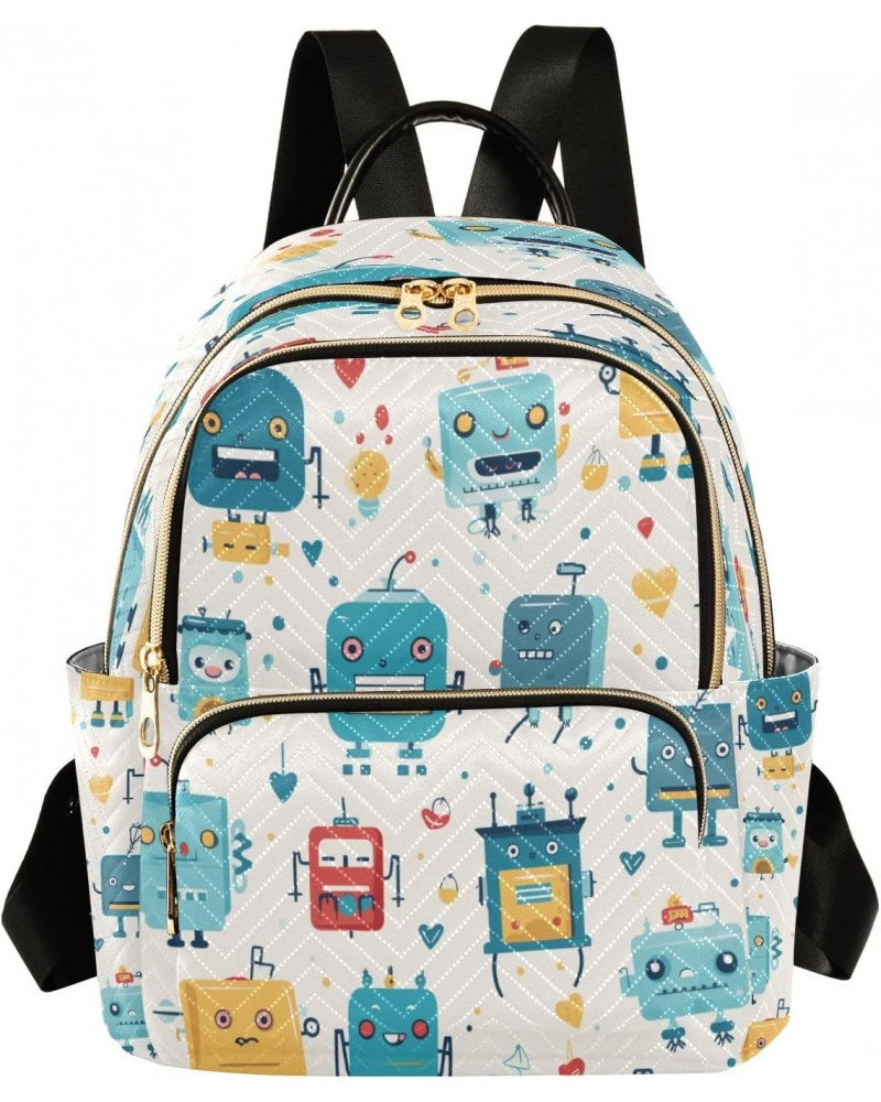 Little Robot Women Backpack Purse Travel Daypack Shoulder Bag $16.10 Backpacks