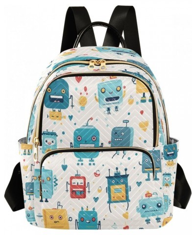 Little Robot Women Backpack Purse Travel Daypack Shoulder Bag $16.10 Backpacks