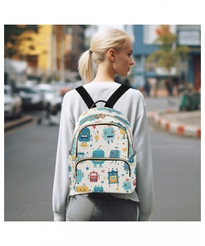 Little Robot Women Backpack Purse Travel Daypack Shoulder Bag $16.10 Backpacks