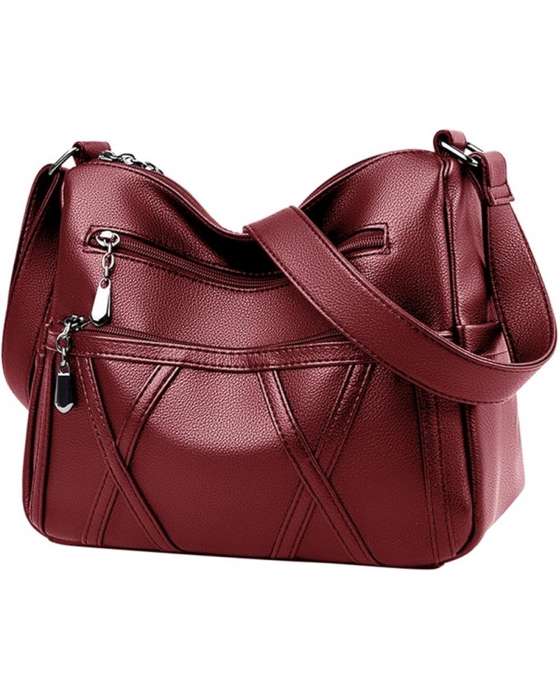 Purses for Women Soft PU Leather Handbags Ladies Crossbody Purse Multi Pocket Shoulder Bag Pocketbooks (Black) Red $28.77 Sho...