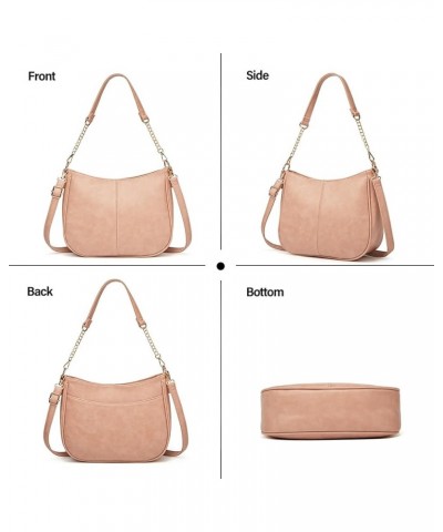 Crossbody Bags for Women Designer Leather Hobo Handbags With 2 Adjustable Strap Classic Multiple shoulder straps Pink $11.24 ...