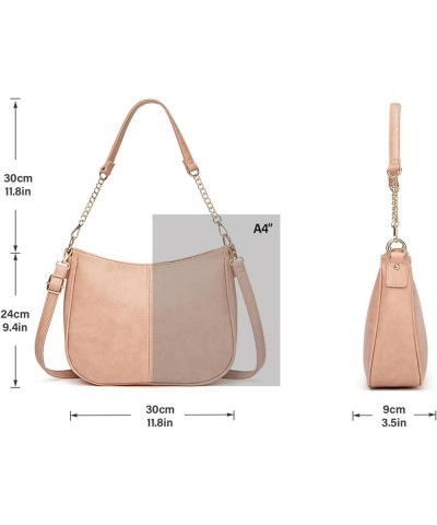 Crossbody Bags for Women Designer Leather Hobo Handbags With 2 Adjustable Strap Classic Multiple shoulder straps Pink $11.24 ...