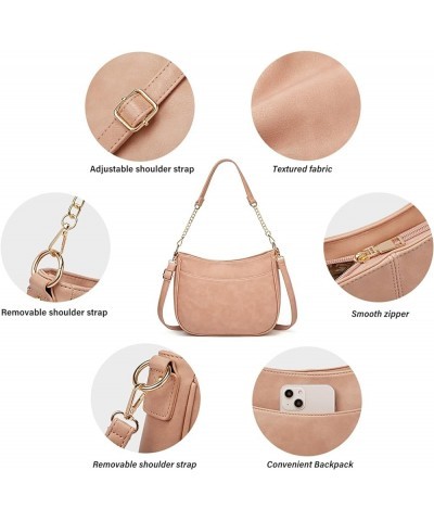 Crossbody Bags for Women Designer Leather Hobo Handbags With 2 Adjustable Strap Classic Multiple shoulder straps Pink $11.24 ...