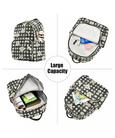 Daisy with Grid Fashion Backpack Purse for Women, Casual Daypacks, Ladies Gift for Traveling Hiking Multicolor Medium $14.88 ...