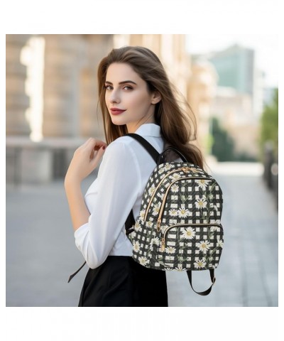 Daisy with Grid Fashion Backpack Purse for Women, Casual Daypacks, Ladies Gift for Traveling Hiking Multicolor Medium $14.88 ...