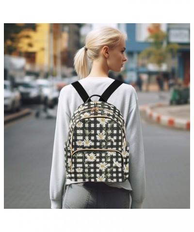 Daisy with Grid Fashion Backpack Purse for Women, Casual Daypacks, Ladies Gift for Traveling Hiking Multicolor Medium $14.88 ...