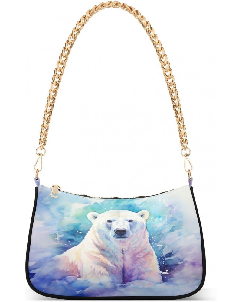 Shoulder Bags for Women Watercolor Bear Hobo Tote Handbag Small Clutch Purse with Zipper Closure $15.80 Shoulder Bags