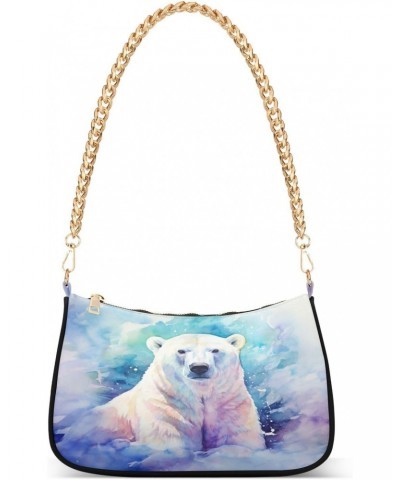 Shoulder Bags for Women Watercolor Bear Hobo Tote Handbag Small Clutch Purse with Zipper Closure $15.80 Shoulder Bags