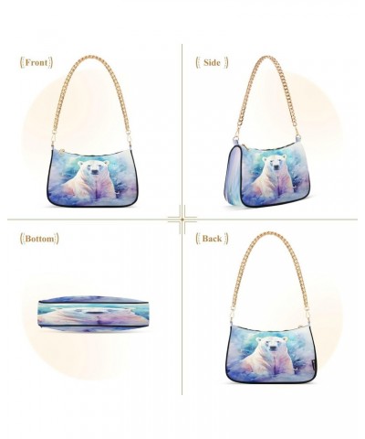 Shoulder Bags for Women Watercolor Bear Hobo Tote Handbag Small Clutch Purse with Zipper Closure $15.80 Shoulder Bags