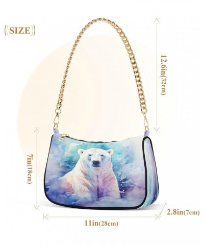 Shoulder Bags for Women Watercolor Bear Hobo Tote Handbag Small Clutch Purse with Zipper Closure $15.80 Shoulder Bags