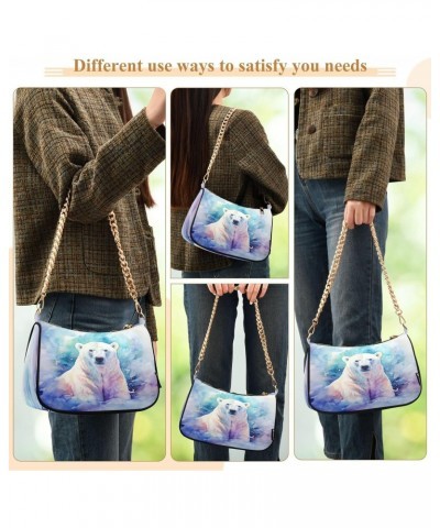 Shoulder Bags for Women Watercolor Bear Hobo Tote Handbag Small Clutch Purse with Zipper Closure $15.80 Shoulder Bags