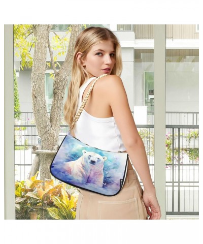 Shoulder Bags for Women Watercolor Bear Hobo Tote Handbag Small Clutch Purse with Zipper Closure $15.80 Shoulder Bags