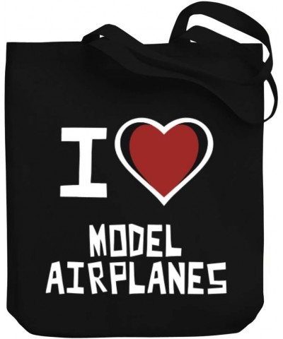 I love Model Airplanes Bicolor Heart Canvas Tote Bag 10.5" x 16" x 4 $18.00 Totes