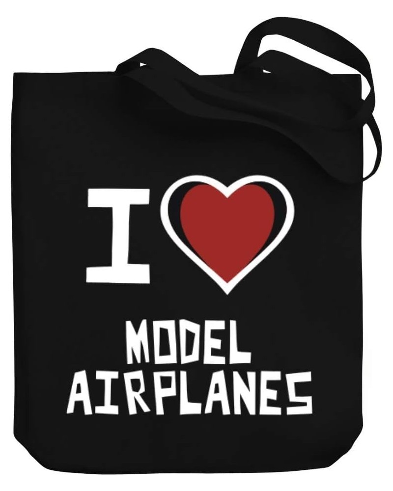 I love Model Airplanes Bicolor Heart Canvas Tote Bag 10.5" x 16" x 4 $18.00 Totes