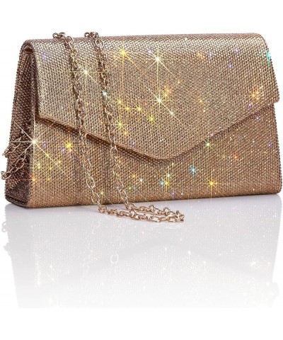 Women's Sparkly Evening Bags Glitter Rhinestone Clutch Purse for Party Prom Wedding Gold $16.11 Evening Bags