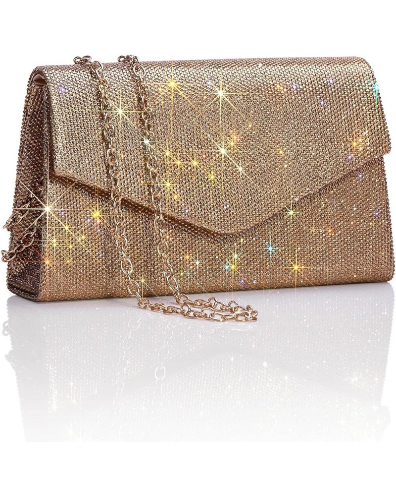 Women's Sparkly Evening Bags Glitter Rhinestone Clutch Purse for Party Prom Wedding Gold $16.11 Evening Bags